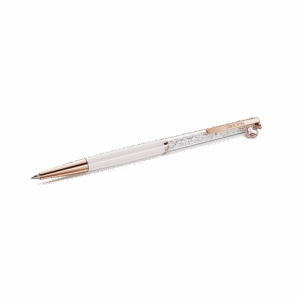 Crystalline ballpoint pen, Heart, Pink, Pink lacquered, Rose gold-tone plated