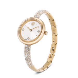 Sublima bangle watch, Swiss Made, Metal bracelet, Gold tone, Champagne gold-tone finish