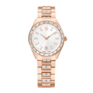 Matrix date watch, Swiss Made, Metal bracelet, Rose gold tone, Rose gold-tone finish