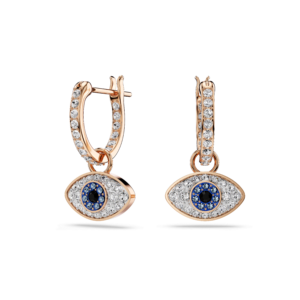 Symbolica drop earrings, Eye, Multicolored, Rose gold-tone plated