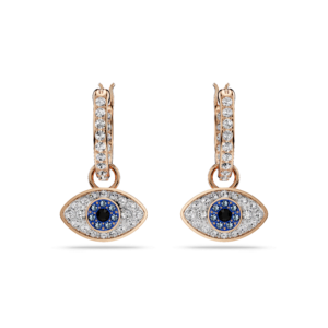 Symbolica drop earrings, Eye, Multicolored, Rose gold-tone plated