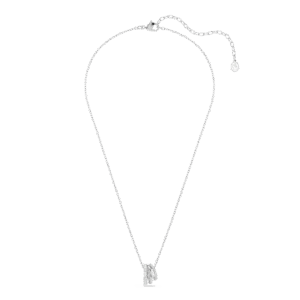 Hyperbola pendant, Round cut, White, Rhodium plated