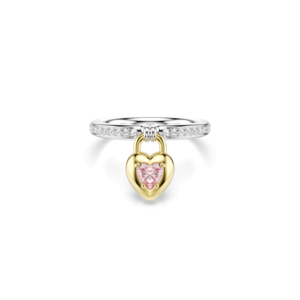 Idyllia motif ring, Mixed cuts, Heart, Multicolored, Mixed metal finish