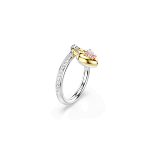 Idyllia motif ring, Mixed cuts, Heart, Multicolored, Mixed metal finish