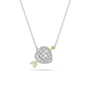 Idyllia pendant, Mixed cuts, Heart, White, Mixed metal finish