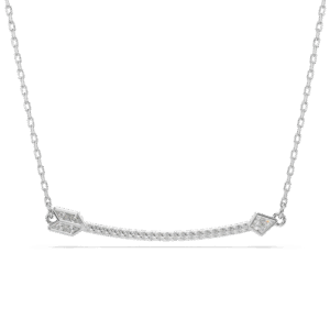 Idyllia pendant, Mixed cuts, Arrow, White, Rhodium plated