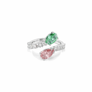 Ariana Grande x Swarovski open ring, Mixed cuts, Multicolored, Rhodium plated