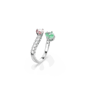 Ariana Grande x Swarovski open ring, Mixed cuts, Multicolored, Rhodium plated