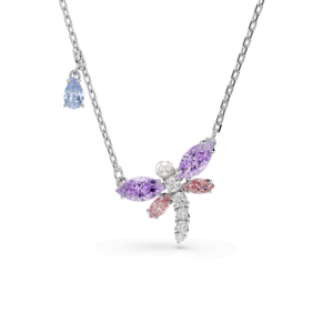 Ariana Grande x Swarovski pendant, Mixed cuts, Dragonfly, Multicolored, Rhodium plated
