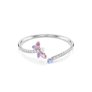 Ariana Grande x Swarovski bangle, Mixed cuts, Dragonfly, Multicolored, Rhodium plated