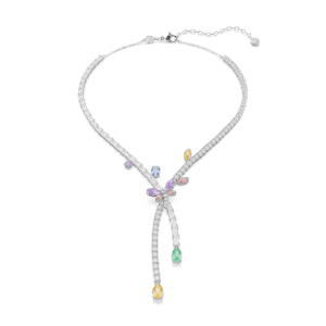 Ariana Grande x Swarovski necklace, Mixed cuts, Dragonfly, Multicolored, Rhodium plated