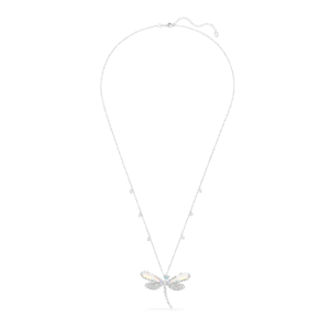 Ariana Grande x Swarovski pendant and brooch, Mixed cuts, Dragonfly, Green, Rhodium plated
