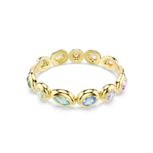 Gema bangle, Mixed cuts, Multicolored, Gold-tone plated