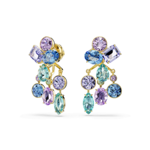 Gema earring jackets, Mixed cuts, Multicolored, Gold-tone plated