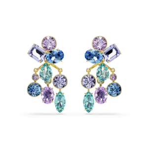 Gema earring jackets, Mixed cuts, Multicolored, Gold-tone plated