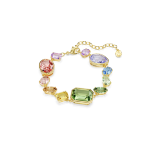 Gema bracelet, Mixed cuts, Multicolored, Gold-tone plated