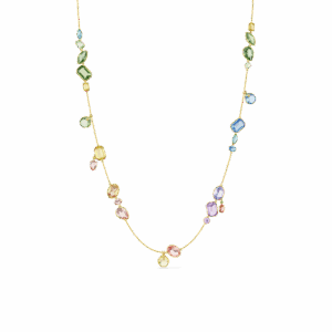 Gema strandage, Mixed cuts, Multicolored, Gold-tone plated