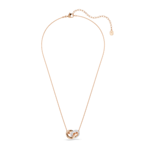 Dextera pendant, Round cut, White, Rose gold-tone plated