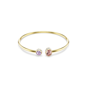 Chroma bangle, Mixed cuts, Multicolored, Gold-tone plated