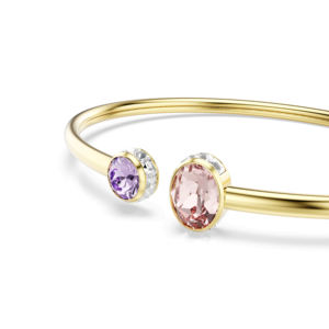 Chroma bangle, Mixed cuts, Multicolored, Gold-tone plated