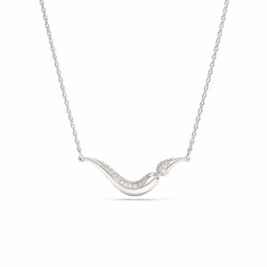 Classica necklace, Round cut, White, Sterling silver