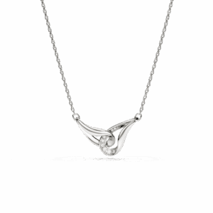 Classica pendant, Round cut, Interlocking, White, Sterling silver