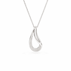 Classica pendant, Round cut, Long, White, Sterling silver