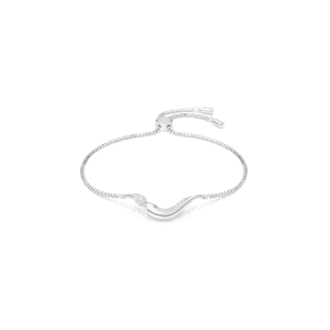 Classica bracelet, Round cut, White, Sterling silver