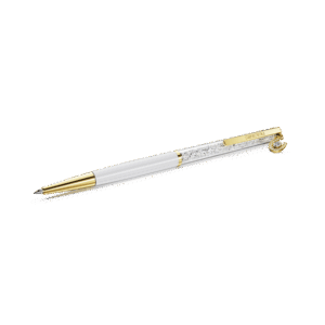 Crystalline ballpoint pen, Horse shoe, White, White lacquered, Gold-tone plated