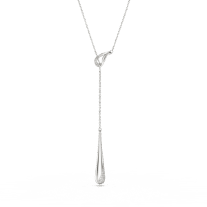 Classica Y pendant, Round cut, White, Sterling silver