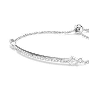 Idyllia bracelet, Mixed cuts, Arrow, White, Rhodium plated