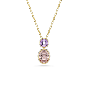 Chroma pendant, Mixed cuts, Multicolored, Gold-tone plated