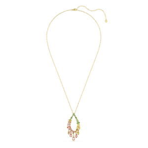Gema pendant, Mixed cuts, Multicolored, Gold-tone plated