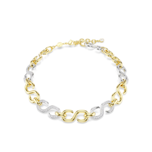 Dextera necklace, Round cut, Chain, White, Mixed metal finish