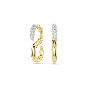 Dextera earrings, Round cut, White, Mixed metal finish
