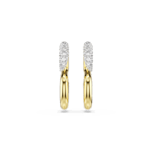 Dextera earrings, Round cut, White, Mixed metal finish