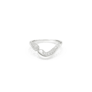 Classica open ring, Round cut, White, Sterling silver