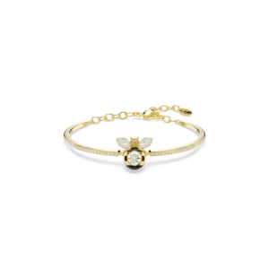 Idyllia bracelet, Mixed cuts, Bee, Multicolored, Gold-tone plated