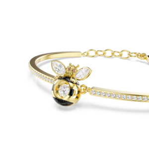 Idyllia bracelet, Mixed cuts, Bee, Multicolored, Gold-tone plated