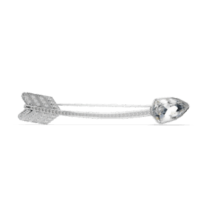 Idyllia brooch, Mixed cuts, Arrow, White, Rhodium plated