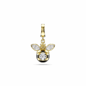 Idyllia charm, Mixed cuts, Bee, Multicolored, Gold-tone plated