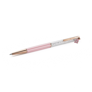 Crystalline ballpoint pen, Teddy, Pink, Pink lacquered, Rose gold-tone plated