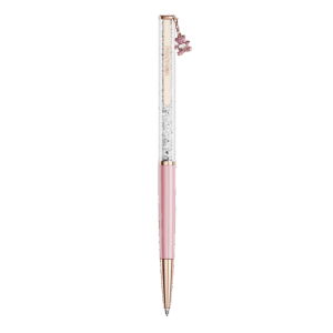Crystalline ballpoint pen, Teddy, Pink, Pink lacquered, Rose gold-tone plated
