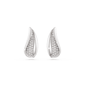 Classica drop earrings, Round cut, White, Sterling silver