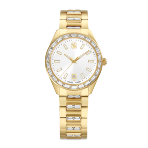 Matrix date watch, Swiss Made, Metal bracelet, Gold tone, Gold-tone finish