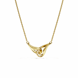 Classica pendant, Round cut, Interlocking, White, Sterling silver, 18K gold finish