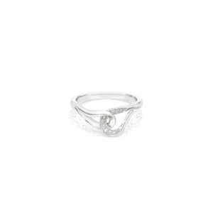 Classica ring, Round cut, Interlocking, White, Sterling silver