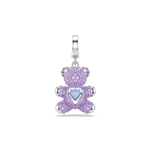 Idyllia charm, Mixed cuts, Teddy, Purple, Rhodium plated