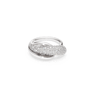 Classica cocktail ring, Round cut, White, Sterling silver