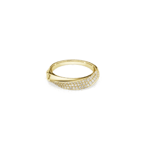 Classica band ring, Round cut, White, Sterling silver, 18K gold finish